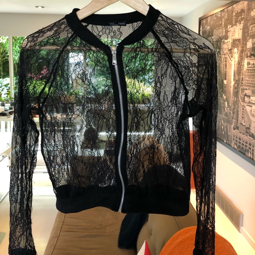 Long sleeve lace cover up from Zara